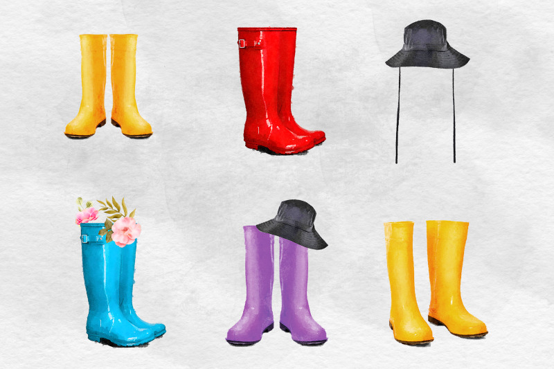 watercolor-wellington-boots