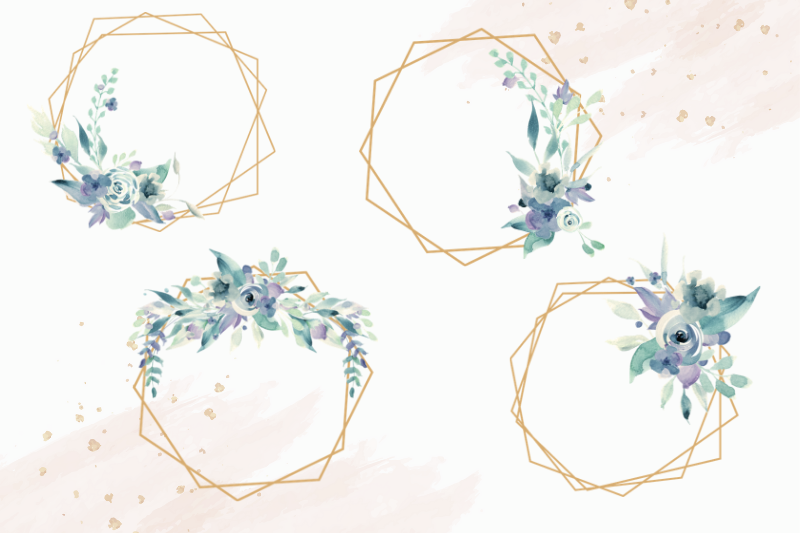 15-geometric-frames-flowers-amp-berrries-watercolor-clipart