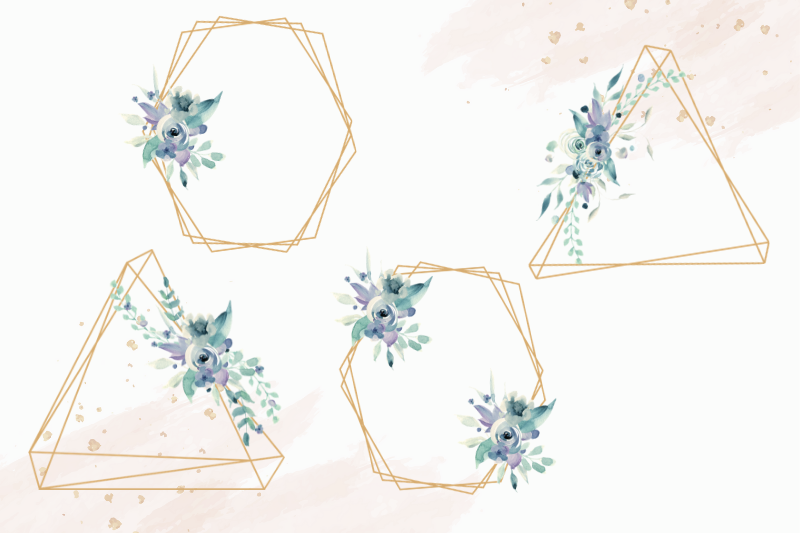 15-geometric-frames-flowers-amp-berrries-watercolor-clipart