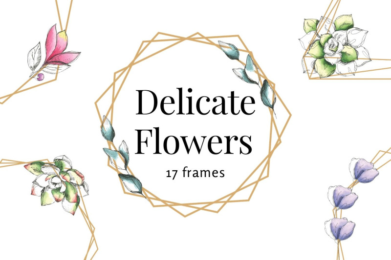 delicate-flowers-watercolor-floral-geometric-frames