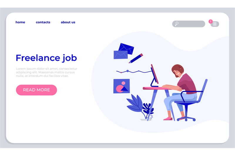 freelance-job-landing-template-young-woman-professional-working-onlin