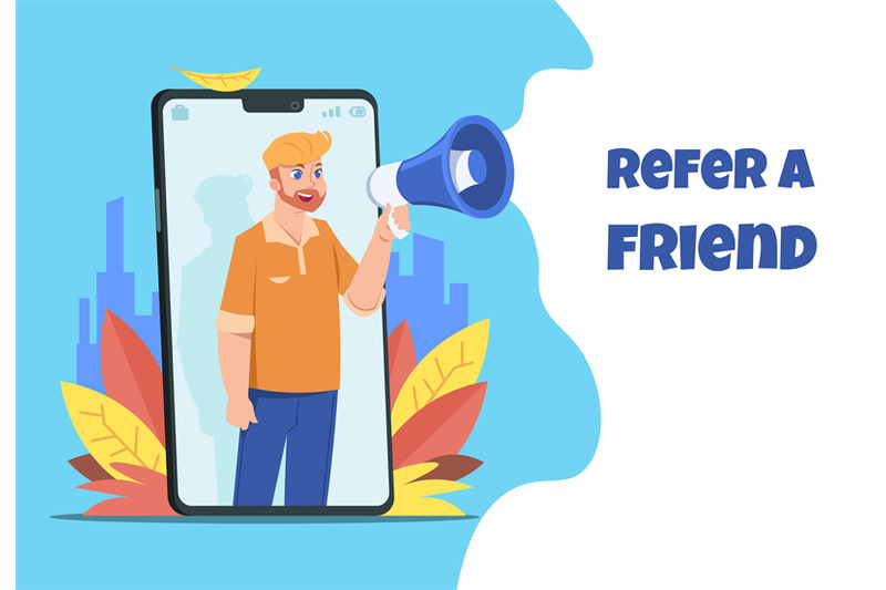 refer-a-friend-character-with-megaphone-sharing-refer-from-smartphone