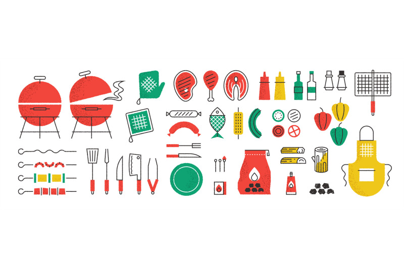 bbq-and-grill-icons-summer-picnic-with-cooking-barbecue-meet-and-kitc