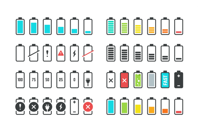 battery-icons-phone-charge-level-ui-design-elements-of-battery-perce