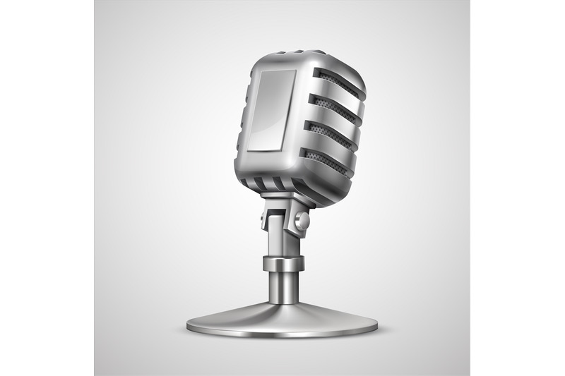 realistic-retro-microphone-3d-vintage-metal-mic-on-holder-classic-re