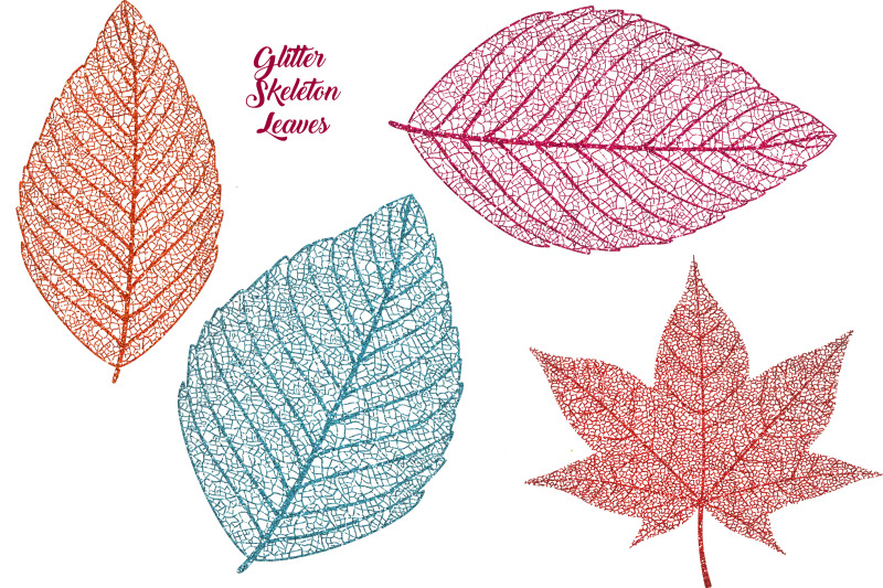 autumn-glitter-leaves-clip-art-skeleton-leaf