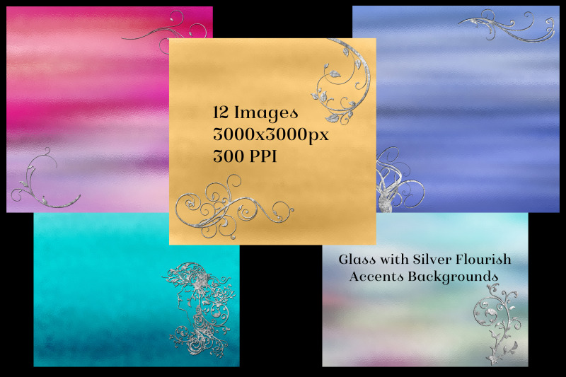 glass-with-silver-flourish-accents-backgrounds-12-images