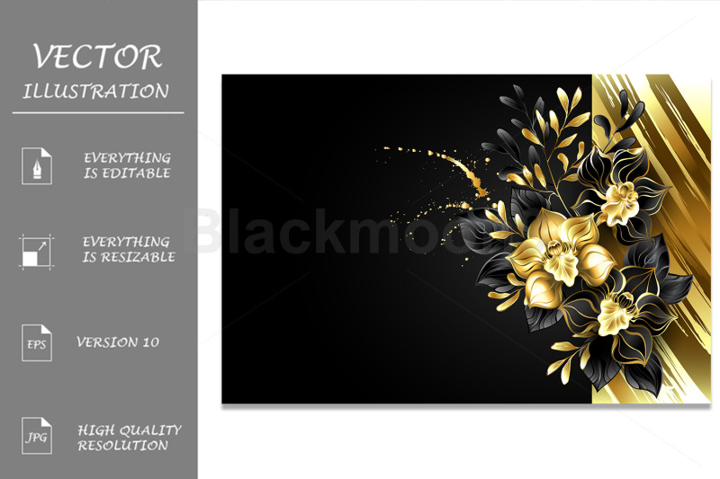 design-with-foil-and-black-orchids