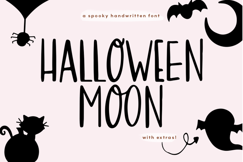 halloween-moon-handwritten-font-with-extras