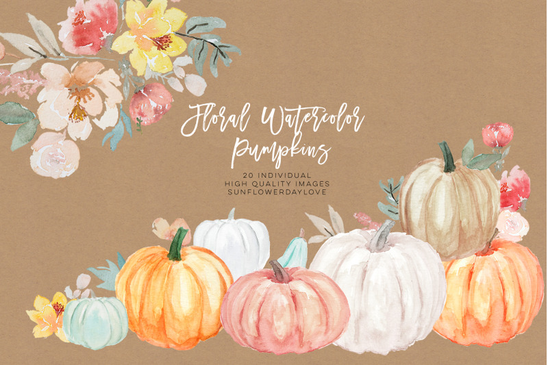 pumpkin-and-floral-watercolor-fall-clipart-harvest-illustration