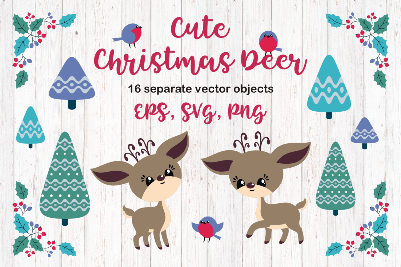 cute-christmas-deer-vector-cliparts