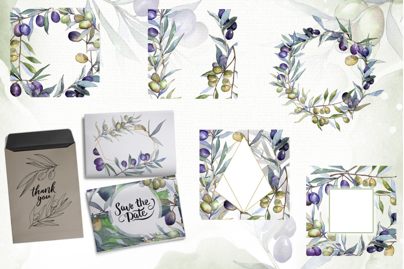 olive-branches-collection-nbsp-watercolor-png