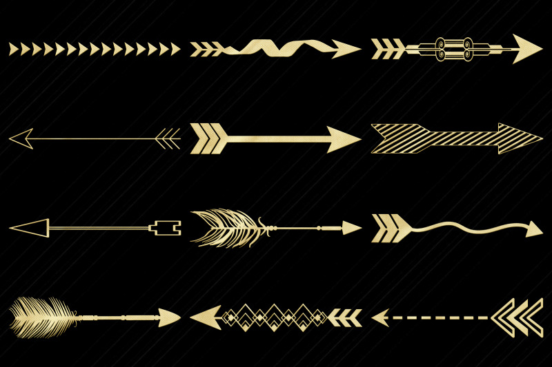 gold-foil-decorative-arrows-clip-art