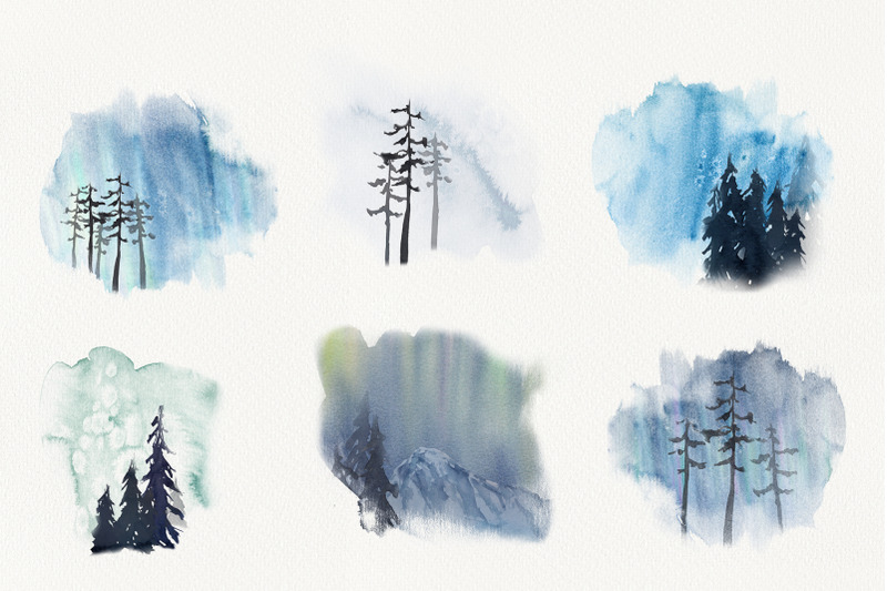 set-of-15-watercolor-winter-illustrations