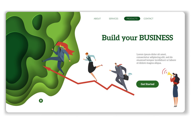 business-start-landing-build-your-business-modern-startup-concept-in