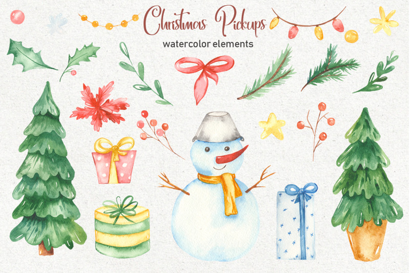 christmas-pickup-watercolor-clipart-and-christmas-elements
