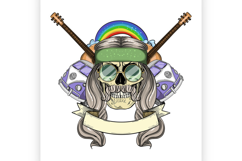 5-hippie-skull-with-hair