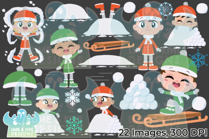 snow-day-boys-clipart-lime-and-kiwi-designs