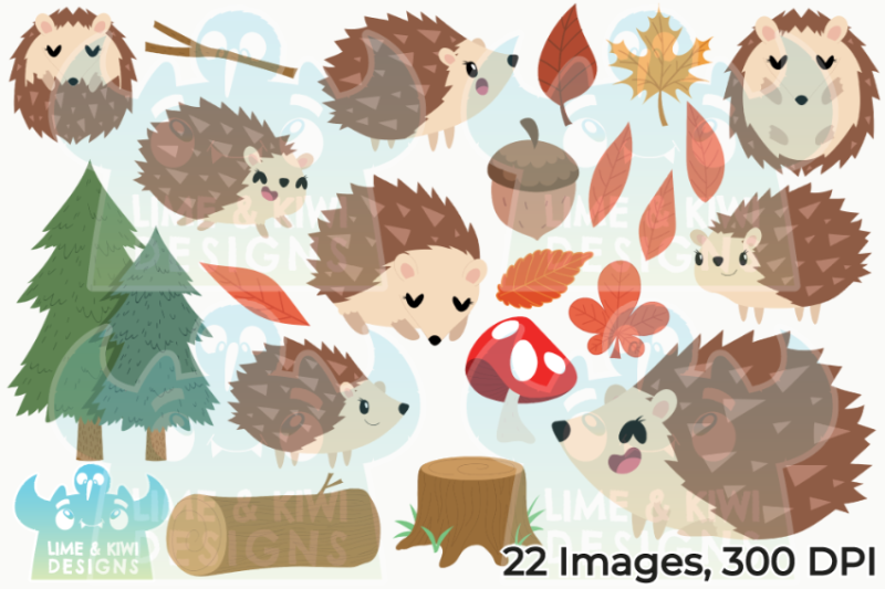 hedgehogs-clipart-lime-and-kiwi-designs