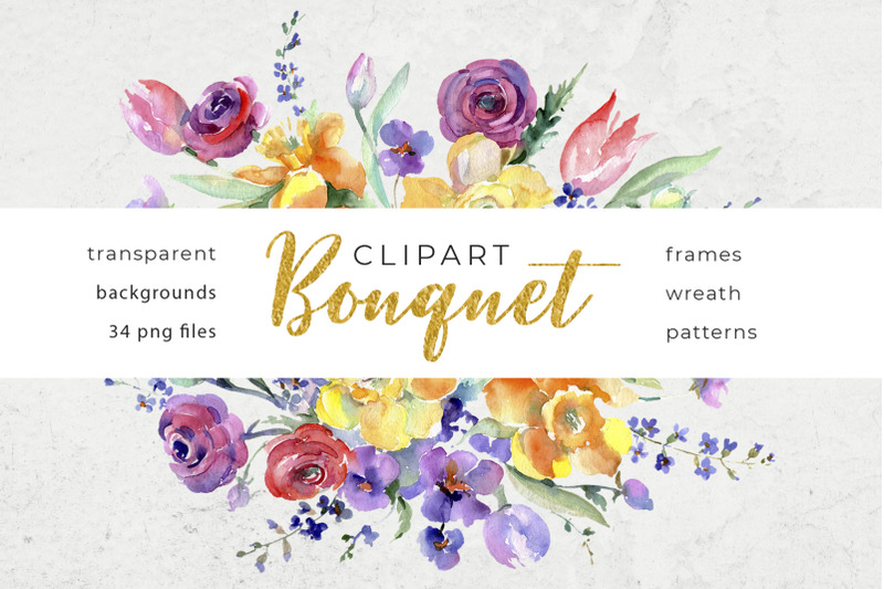 bouquet-flowers-colorful-mix-watercolor-png