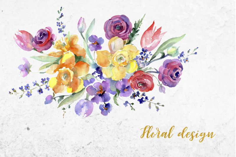 bouquet-flowers-colorful-mix-watercolor-png