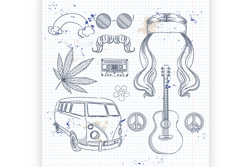 hand-drawn-hippie-attributes