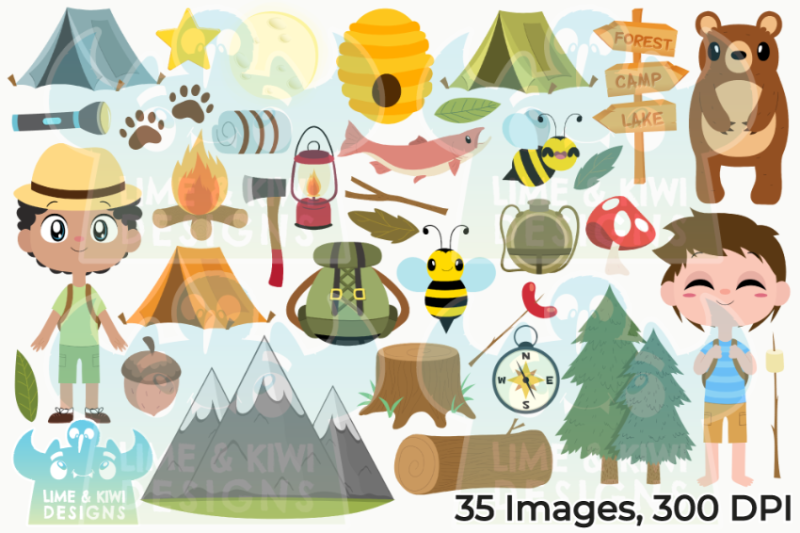 camping-boys-clipart-lime-and-kiwi-designs