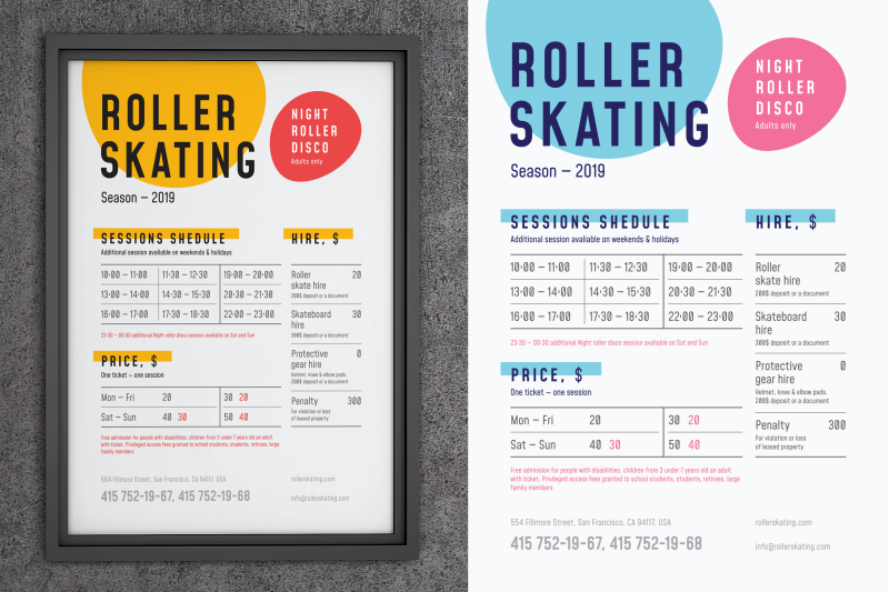 Roller Skating Schedule Poster By Edt.im TheHungryJPEG