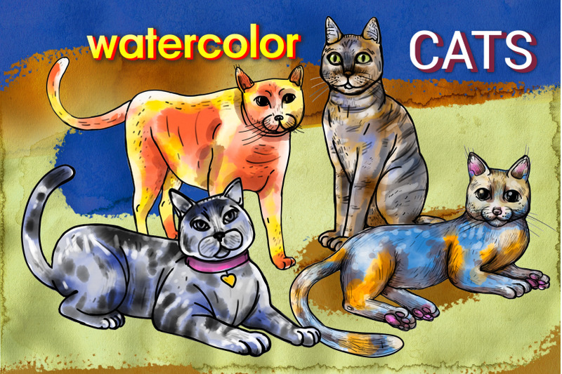 watercolor-cats