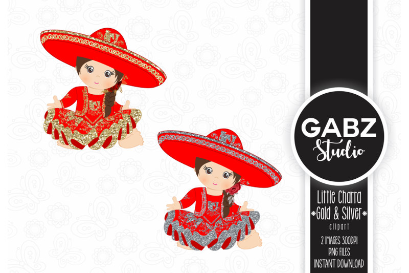 little-charra-red-gold-and-silver-clipart