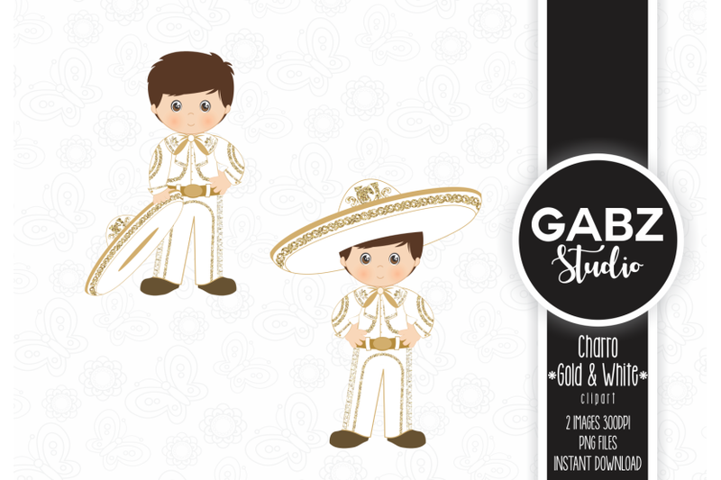 charro-gold-and-white-clipart