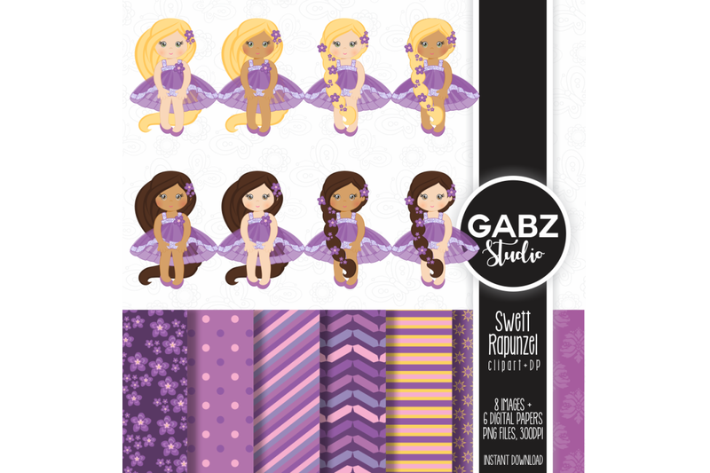 sweet-rapunzel-clipart-and-digital-papers