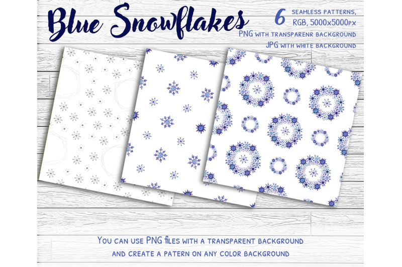 blue-snowflakes-watercolor-set