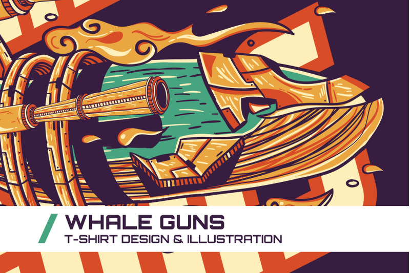 whale-guns-t-shirt-illustration