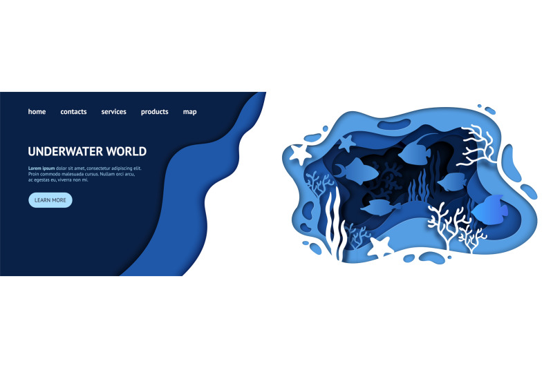 paper-cut-underwater-world-landing-page-ocean-coral-reef-with-waves-f