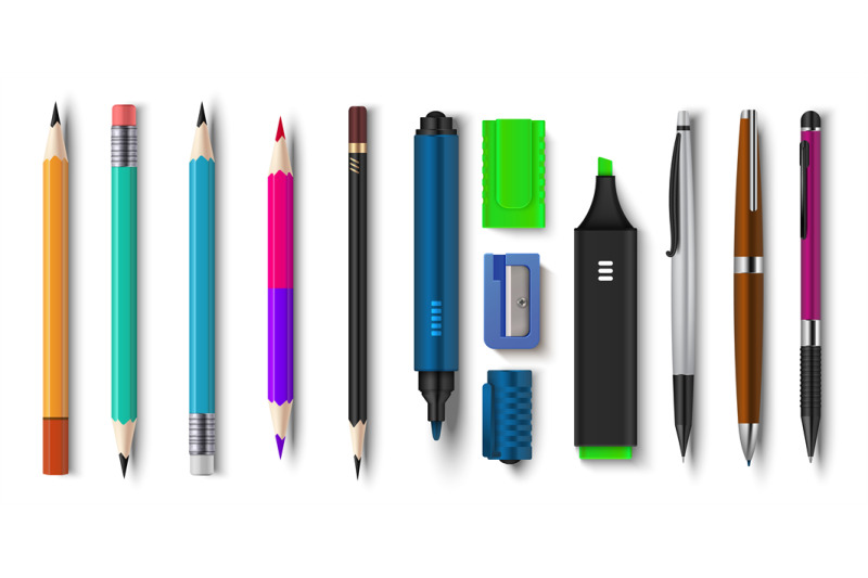 realistic-pen-and-pencils-3d-school-and-office-supplies-brush-marker