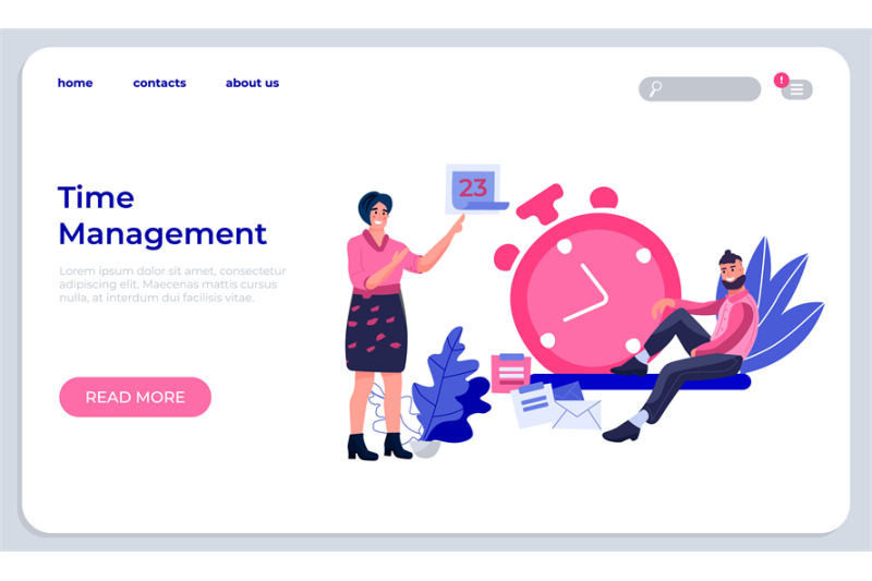 time-management-landing-page-productivity-improvement-website-and-suc