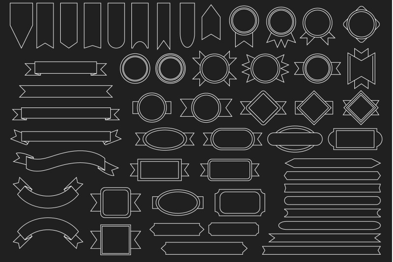 outline-badge-amp-banner-clip-art-set