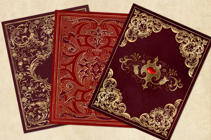 gilded-red-book-covers