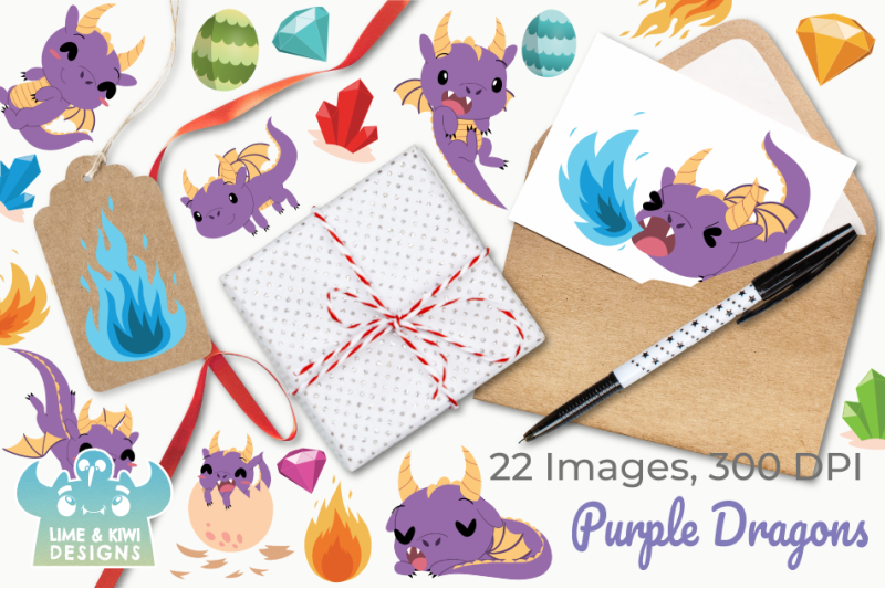purple-dragons-clipart-instant-download-vector-art