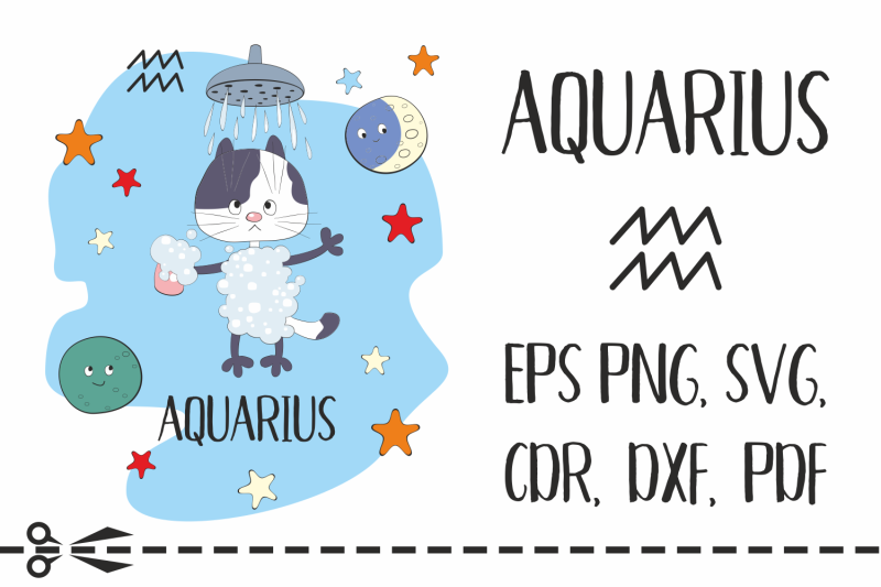 aquarius-zodiac-sign-with-funny-cat