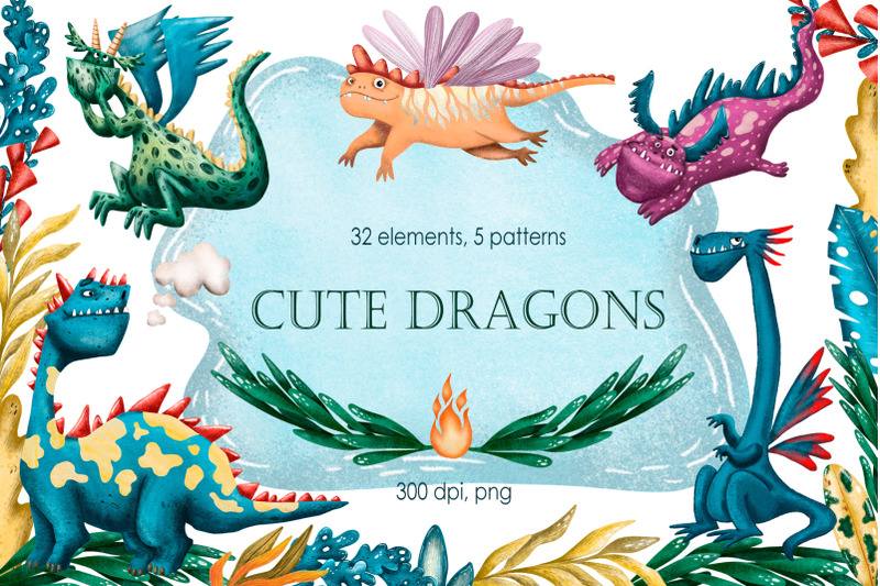 cute-dragons-clip-art-set