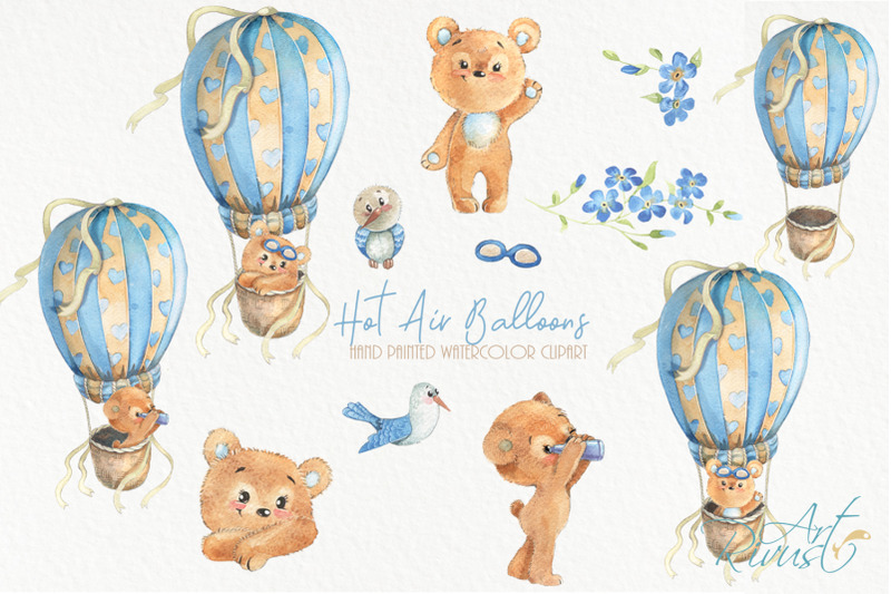 hot-air-balloons-clipart-cute-watercolor-bear-clip-art-baby-shower