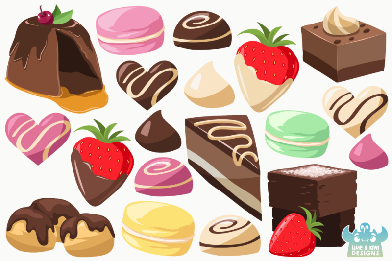 Desserts Clipart, Instant Download Vector Art, Commercial Use By Lime ...