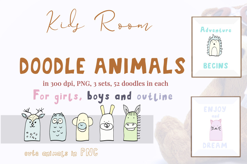 graphic-set-with-52-doodle-animals-png-illustration