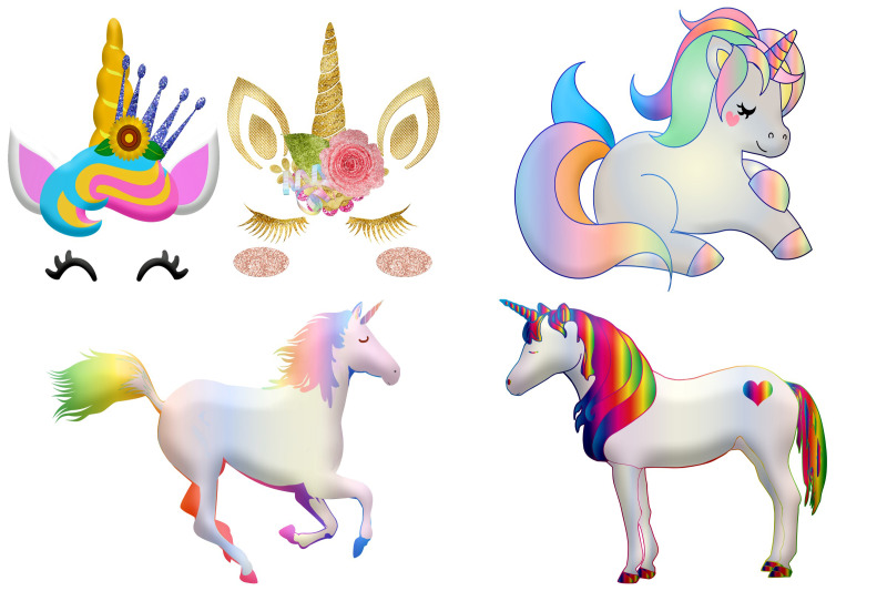rainbow-unicorn-and-faces-clip-art