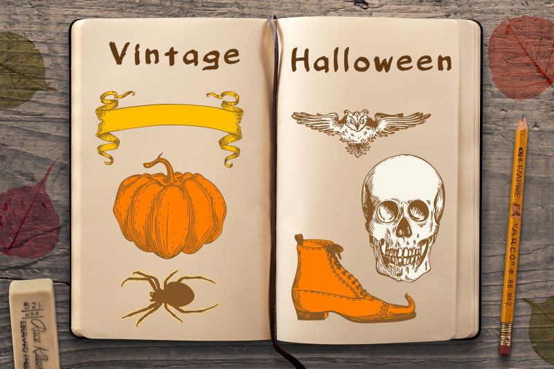 vintage-vector-halloween-kit