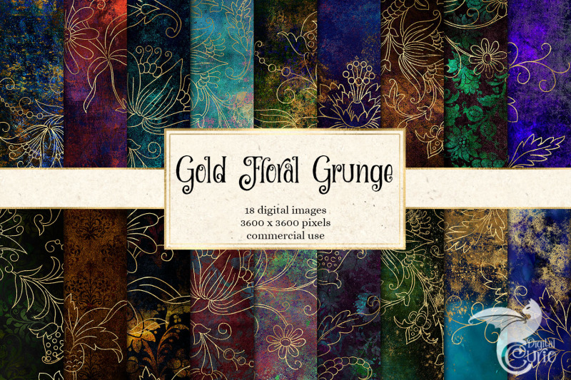 gold-floral-grunge-digital-paper