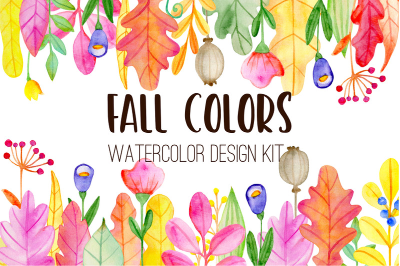 fall-colors-watercolor-design-kit