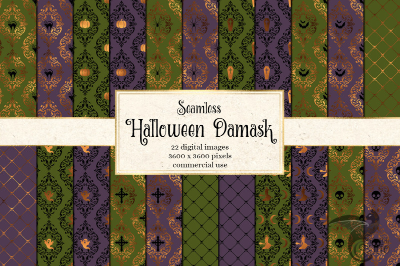 halloween-damask-digital-paper